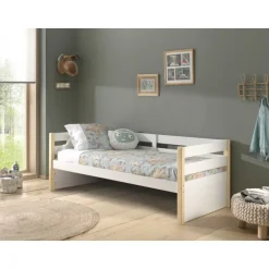 Seng 90x200 – Margrit kabineseng i natur/hvid