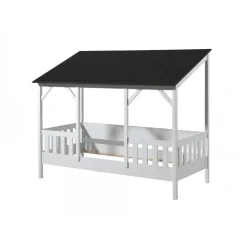 Seng 90x200 hus-seng – hvid/sort tag