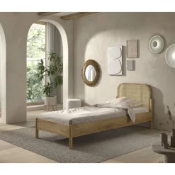 Seng 90x200 med sengebord – Olive i eg