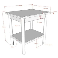 Seng 90x200 med sengebord – Olive i eg