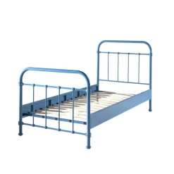 Seng 90x200 metal – New York, blå