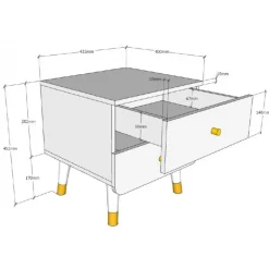 Sengebord – Billy natbord i olivengrøn med 2 skuffer