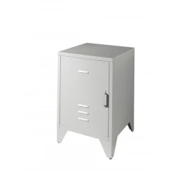 Sengebord i metal – Bronxx, grå (industrial)