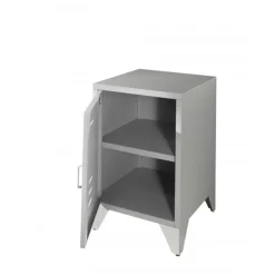 Sengebord i metal – Bronxx, grå (industrial)