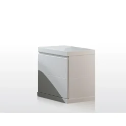 Sengebord Lara – hvid lakeret MDF med soft-close