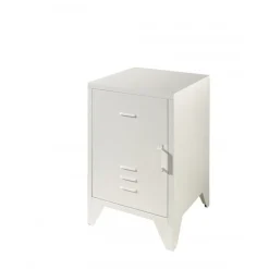 Sengebord metal – Bronxx, hvid