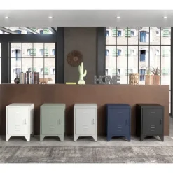 Sengebord metal – Bronxx, hvid