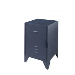 Sengebord metal – Bronxx natbord, denimblå