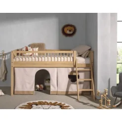 Sengeforhæng til mellemhøj seng – Forrest Oak tekstil, brun