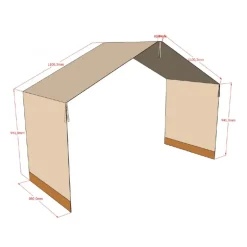 Sengehimmel/tekstil til husseng FORREST – brun, 100 % bomuld