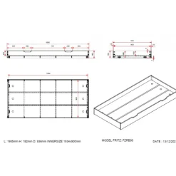 Sengeskuffe 90 x 190 cm – Fritz, hvid