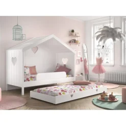 Sengeskuffe med opbevaring Amori 90 × 190 cm – hvid