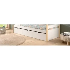 Sengeskuffe med opbevaring – Margrit 90 × 190 cm, hvid