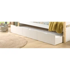 Sengeskuffe med opbevaring – Margrit 90 × 190 cm, hvid