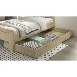 Sengeskuffe med udtræk 90 x 190 cm – Sam, eg