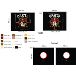 Sengetunnel/forhæng til mellemhøj seng – Pirat, sort