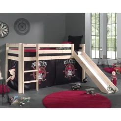 Sengetunnel/forhæng til mellemhøj seng – Pirat, sort