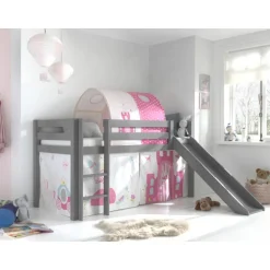 Sengtunnel til halvhøj seng – Princess tema, lyserød