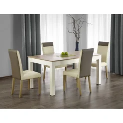 SEWERYN 160/300 cm Spisebord med udtræk - Sonoma eg. / Hvid
