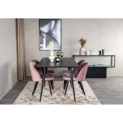Silar Spisebordssæt - Sort og Pink
