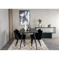 Silar Spisebordssæt - Sort og Messing