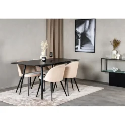 Silar t Spisebordssæt - Beige og Sort