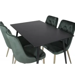 Silar t Spisebordssæt - Sort, Messing og Grøn