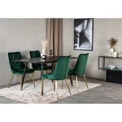 Silar t Spisebordssæt - Sort, Messing og Grøn