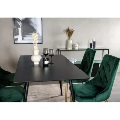 Silar t Spisebordssæt - Sort, Messing og Grøn