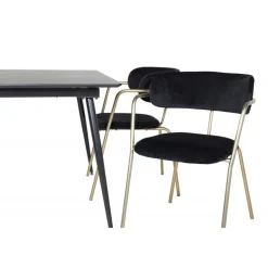 Silar t Spisestuemøbel - Sort og Messing