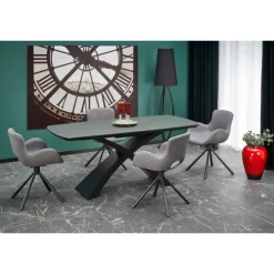 SILVESTRO bord MørkeGrå, ben Sorte