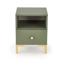SILVIA natbord, grøn - guld