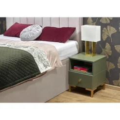 SILVIA natbord, grøn - guld