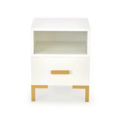 SILVIA natbord, Hvid - guld
