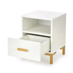 SILVIA natbord, Hvid - guld