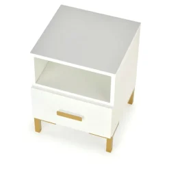 SILVIA natbord, Hvid - guld
