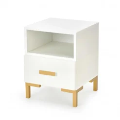 SILVIA natbord, Hvid - guld