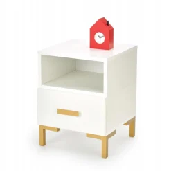 SILVIA natbord, Hvid - guld