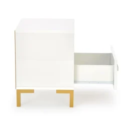 SILVIA natbord, Hvid - guld