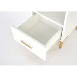 SILVIA natbord, Hvid - guld