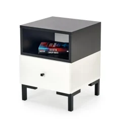 SILVIA natbord, Hvid - Sort