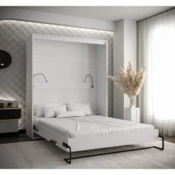 Skabsseng 160x200 cm – Nordica i Hvid med LED