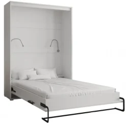 Skabsseng 140x200 cm – Nordica i Hvid/Brun med LED