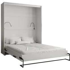 Skabsseng 160x200 cm – Nordica i Hvid/Sort med LED