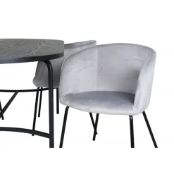 Skate Oval Spisebordssæt - Sort og Lysegrå