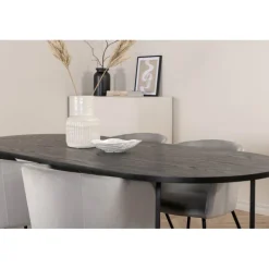 Skate Oval Spisebordssæt - Sort og Lysegrå