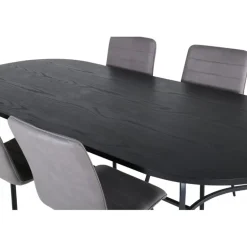 Skate Oval Spisestuesæt - Sort og Grå