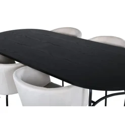 Skate Ovalt spisebordssæt - Beige og Sort