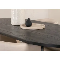 Skate Ovalt spisebordssæt - Beige og Sort