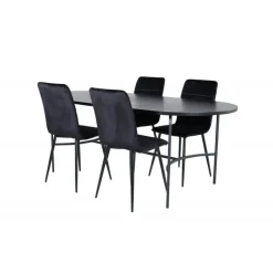 Skate Ovalt spisebordssæt - Sort